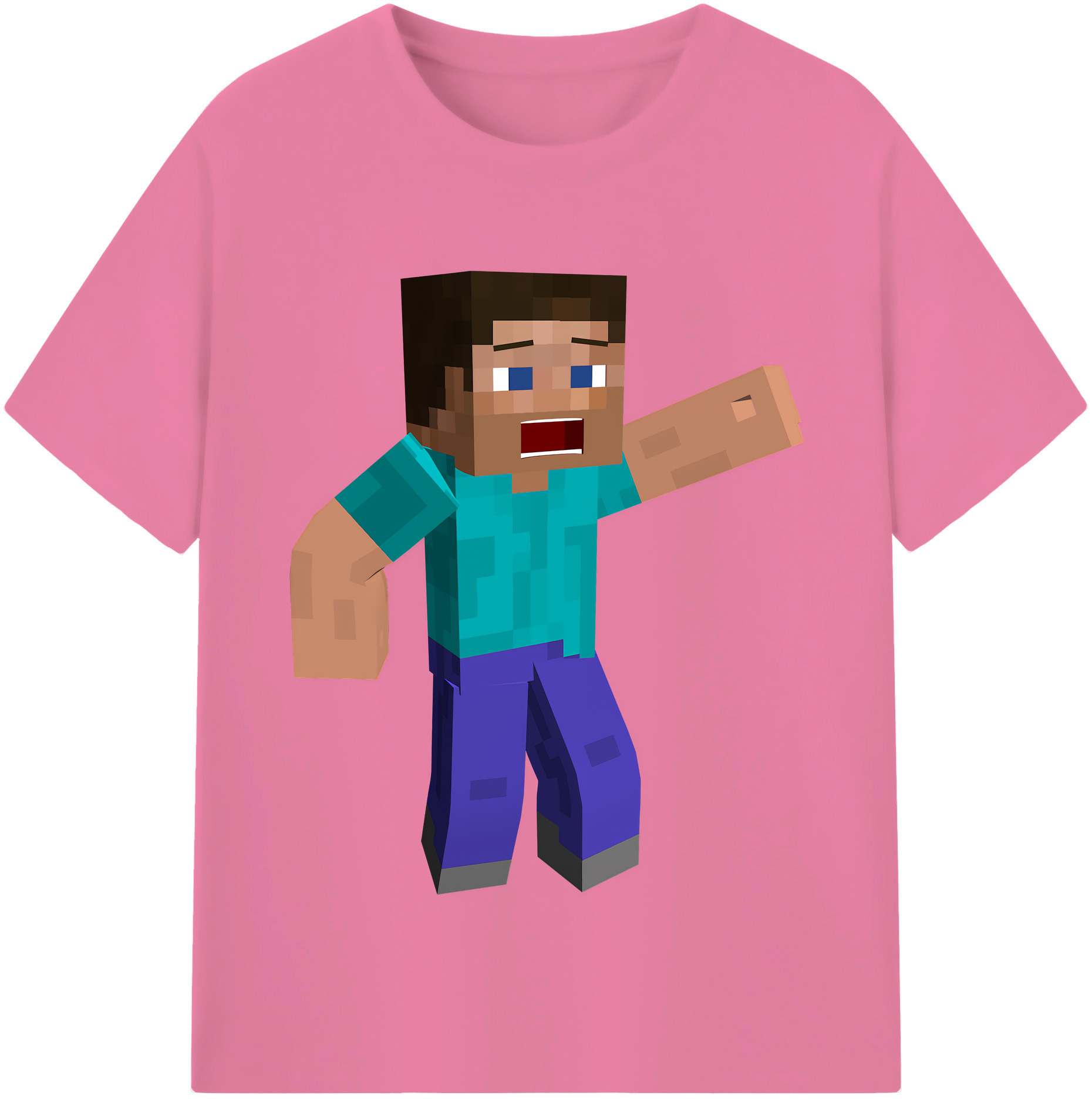 （画像用） マインクラフト ブロックの世界 Minecraft MC Block world 綿100％半袖Tシャツ（フロントプリント）